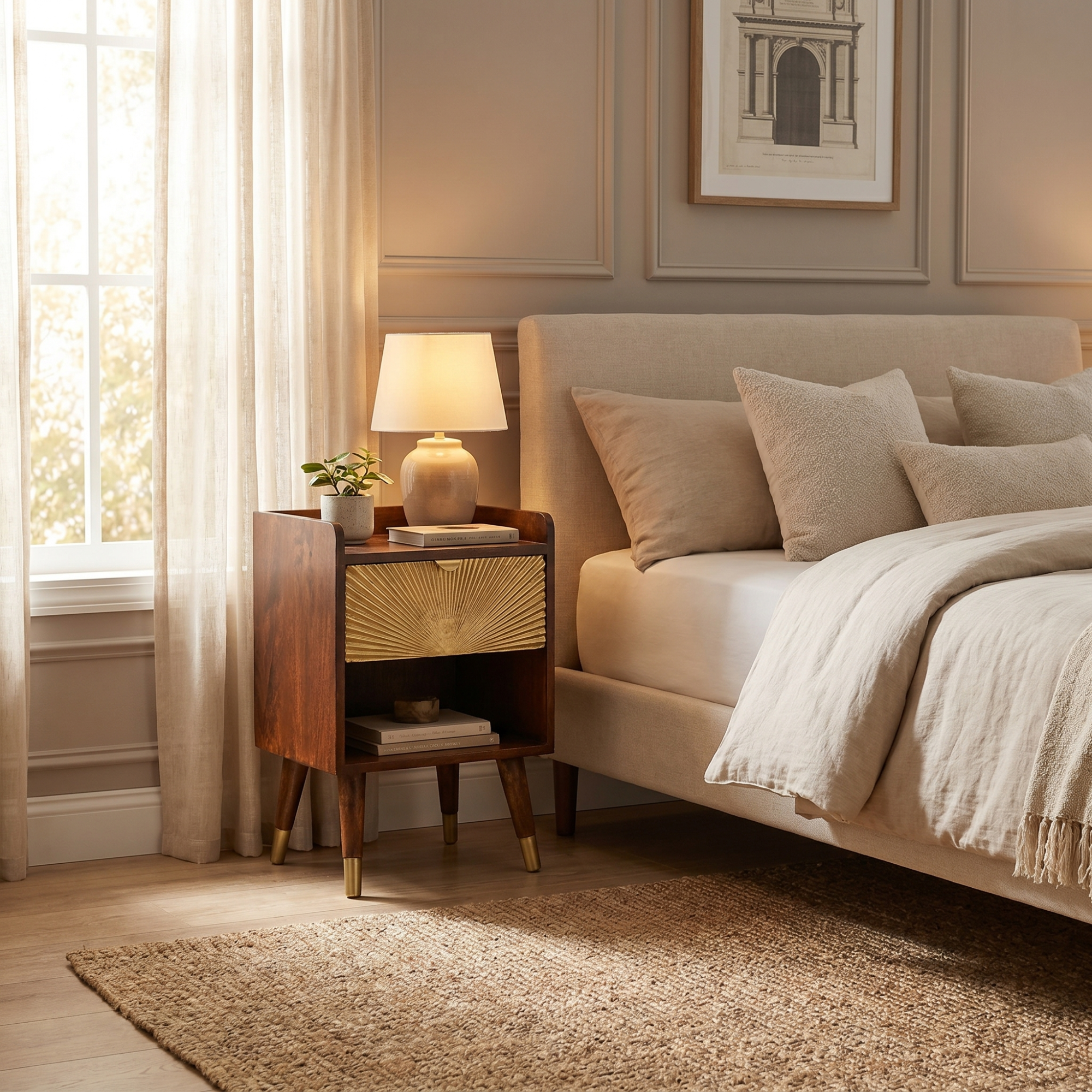 Manila Gold One Drawer nightstand