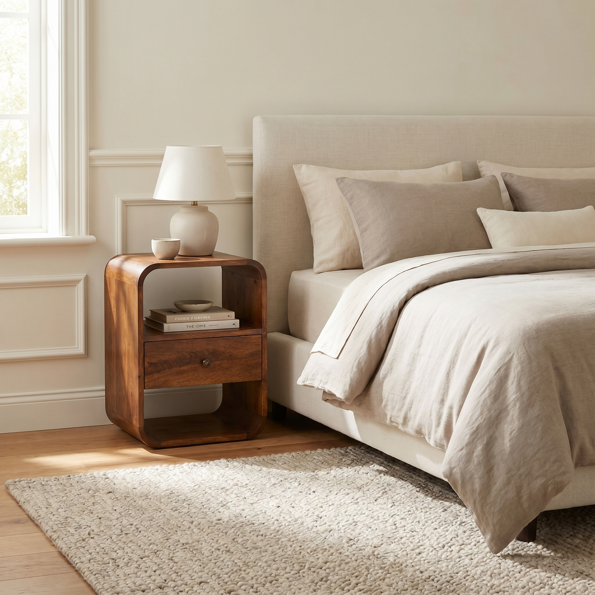Chestnut Curved Edge nightstand