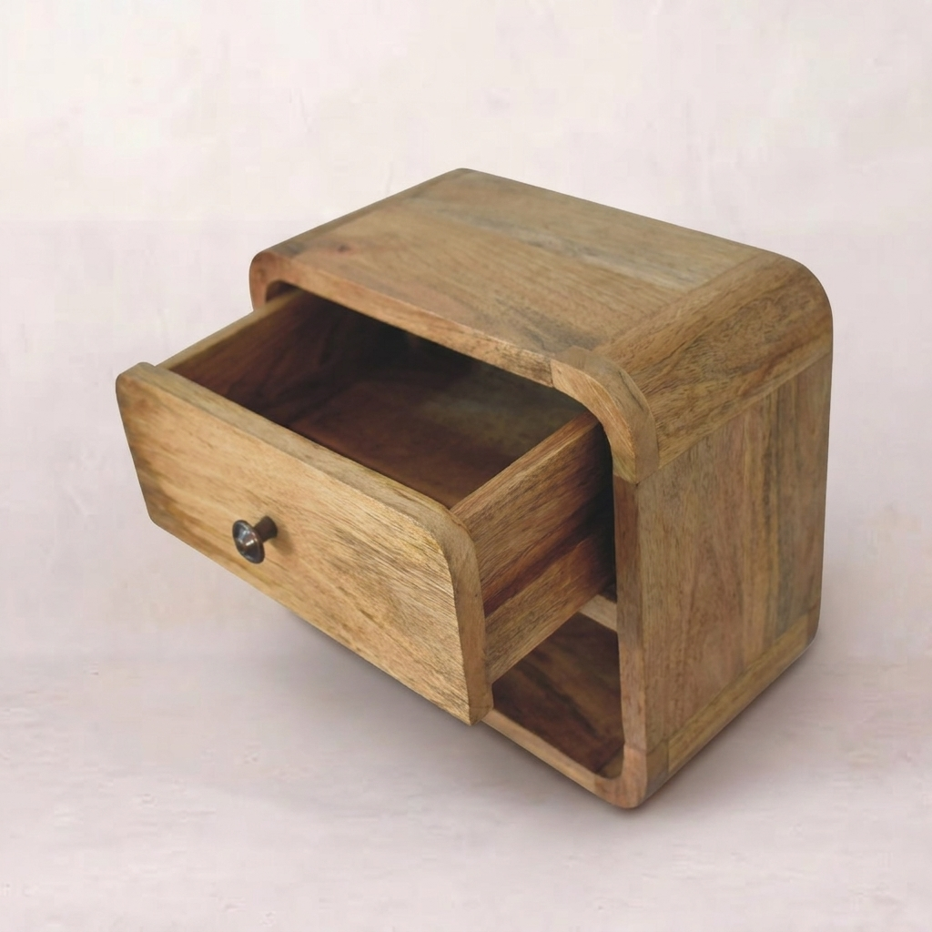 Mini Oak-ish Floating Open nightstand