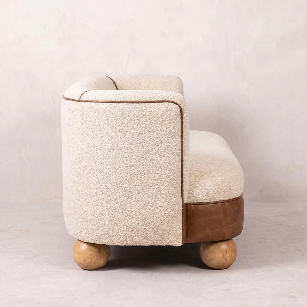 Boucle Cream Buffalo Small Sofa