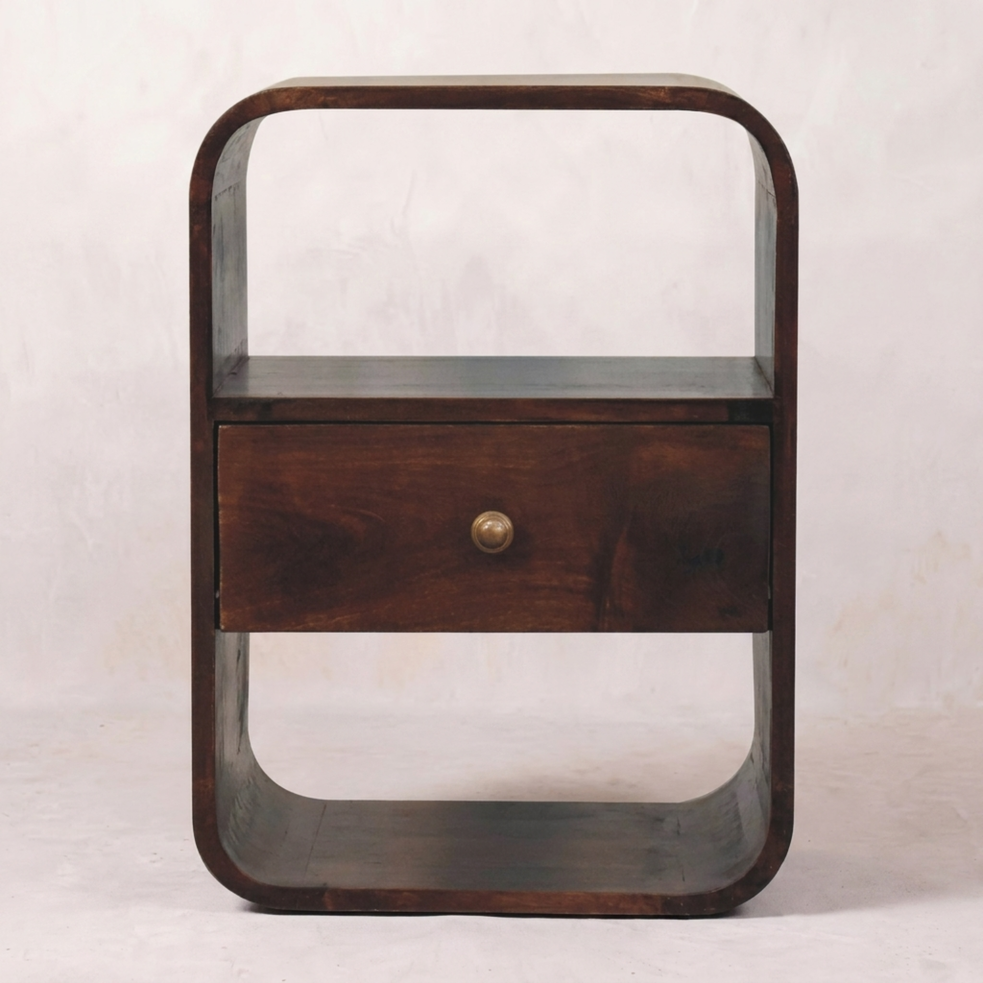 California Walnut Curved Edge Bedside