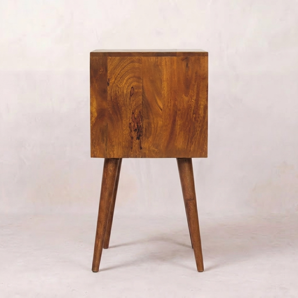 Mini Chestnut Cube 2 Drawer nightstand