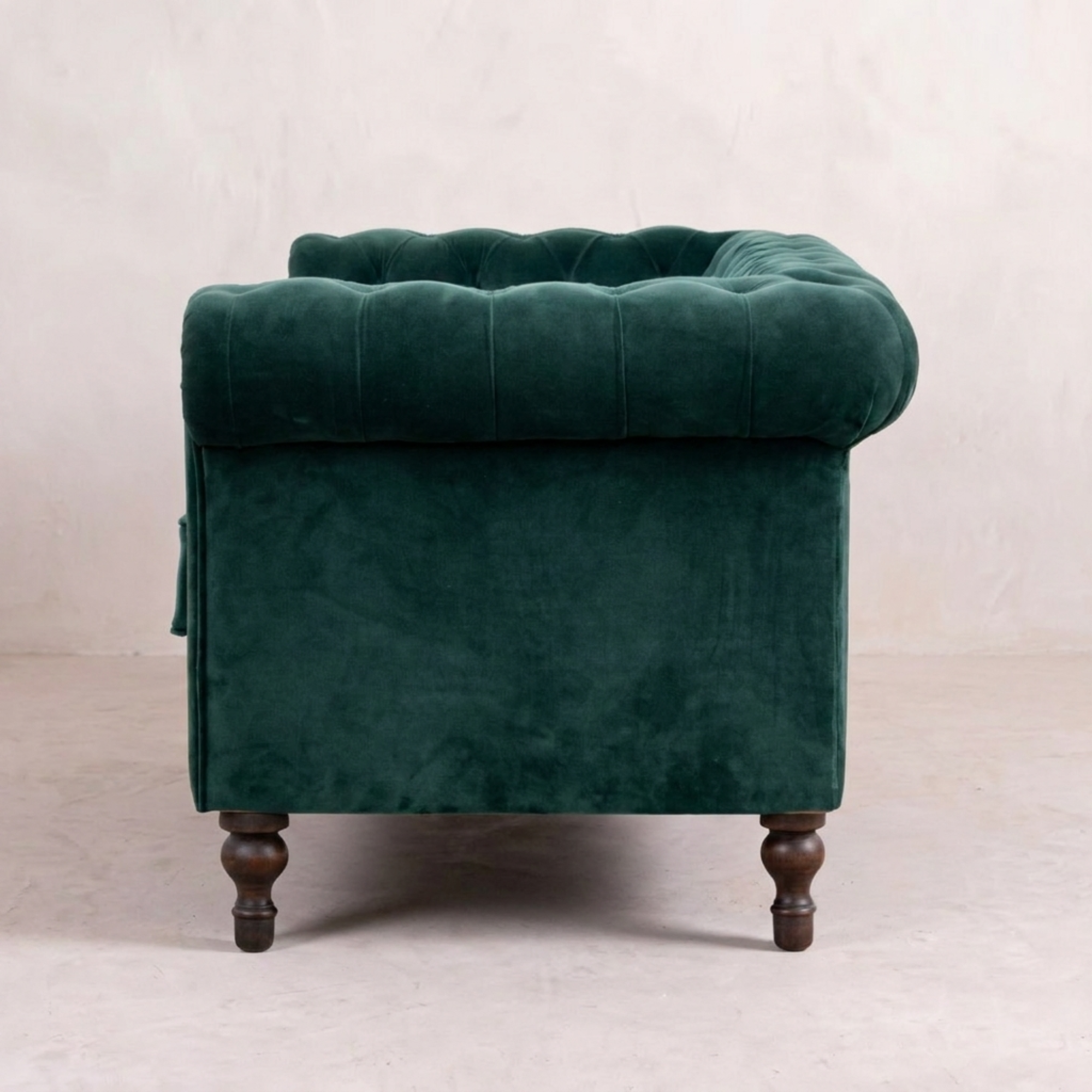 Emerald Green Velvet Chesterfield