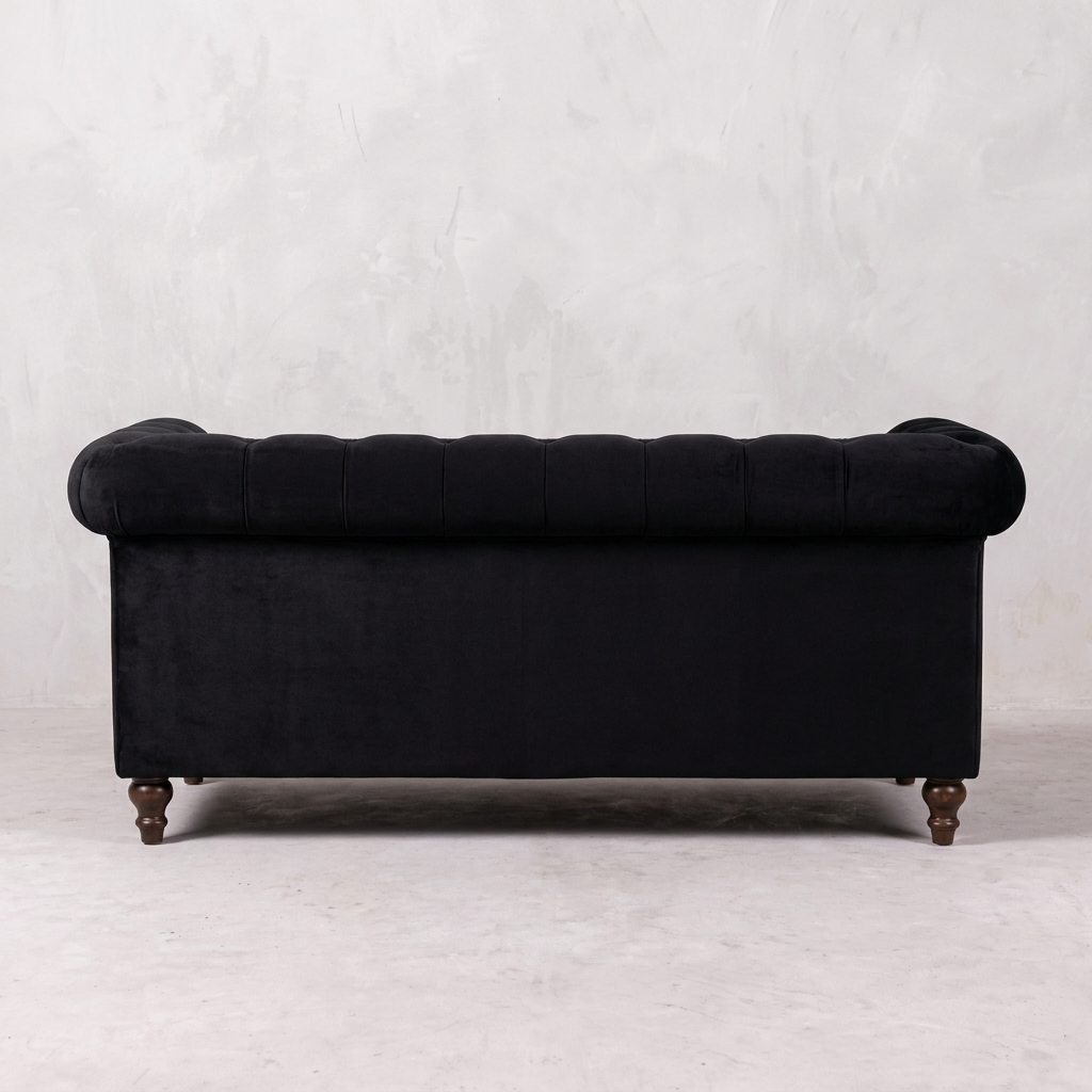 Black Velvet Chesterfield Sofa