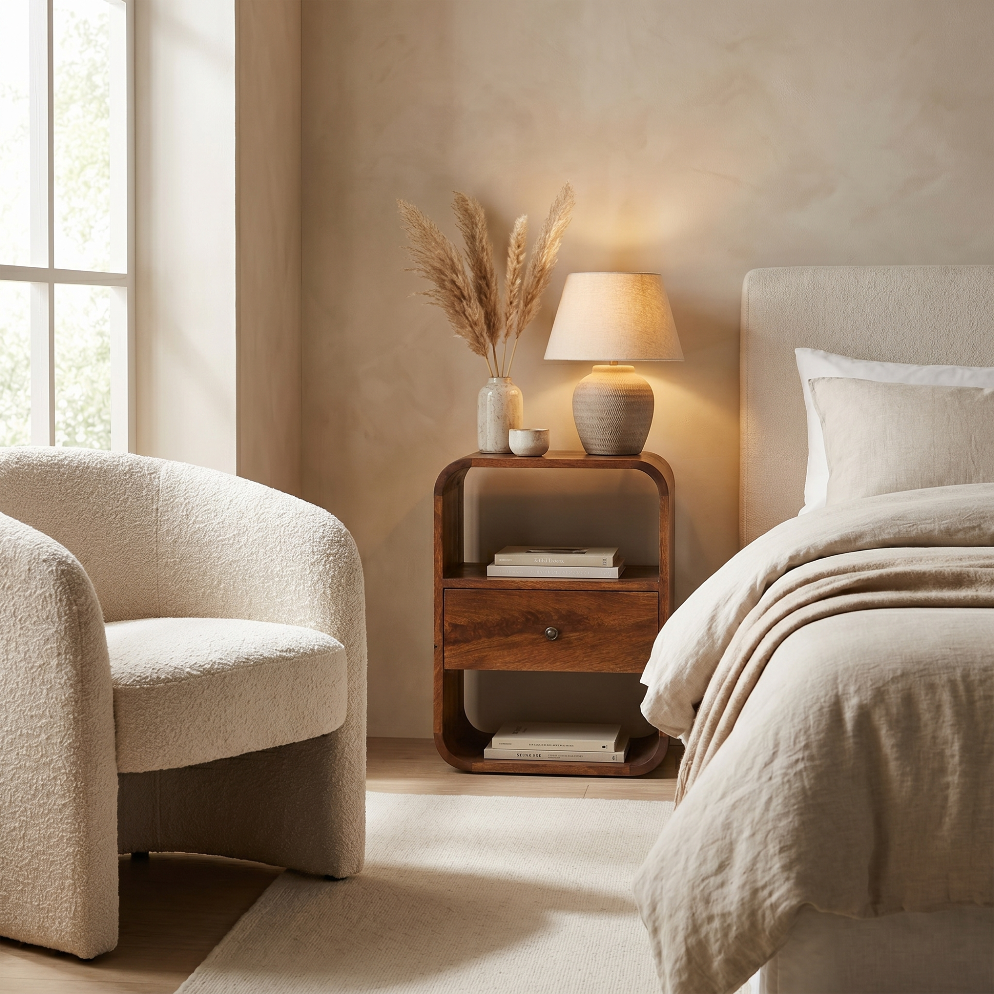Chestnut Curved Edge nightstand