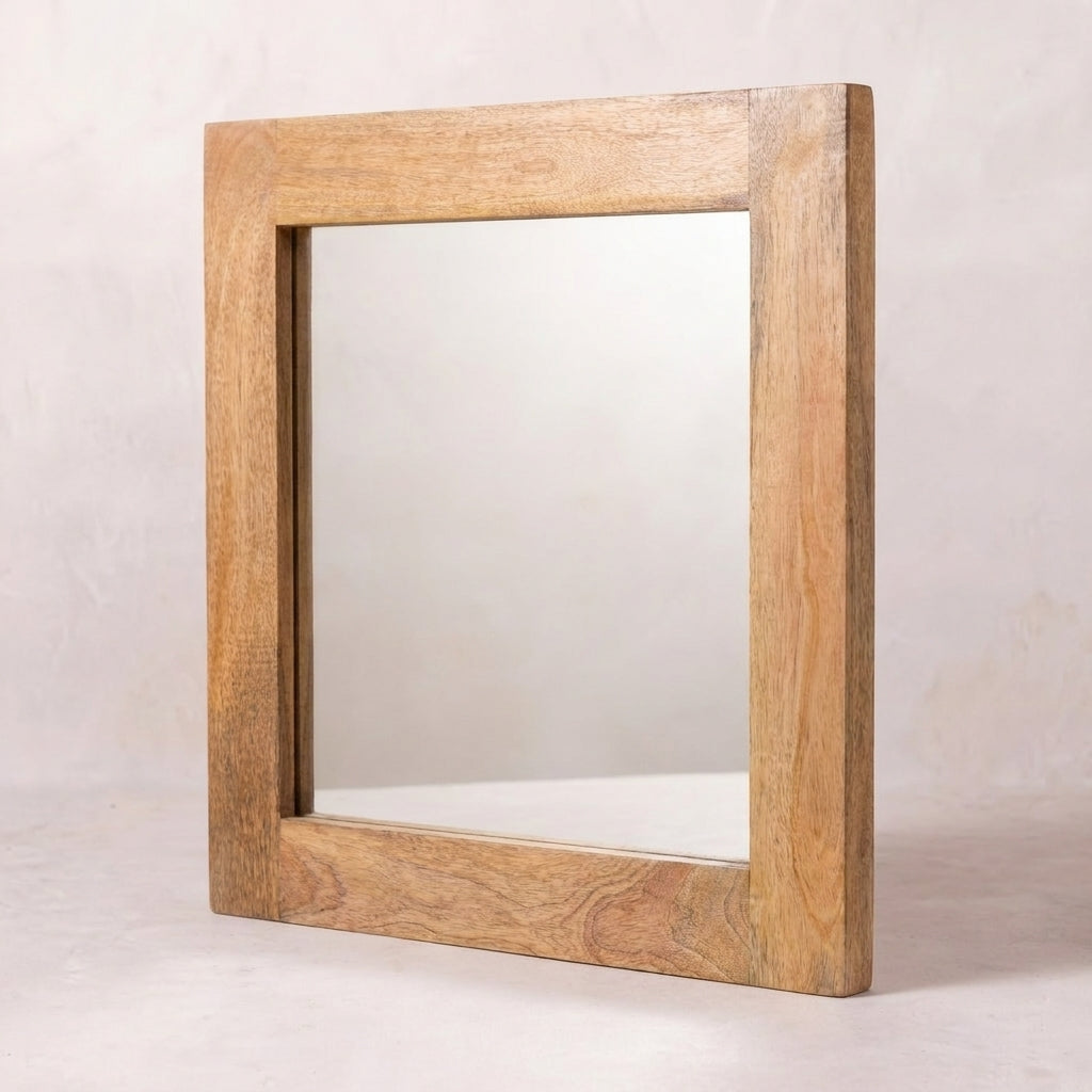 Square Wooden Frame with Mirror