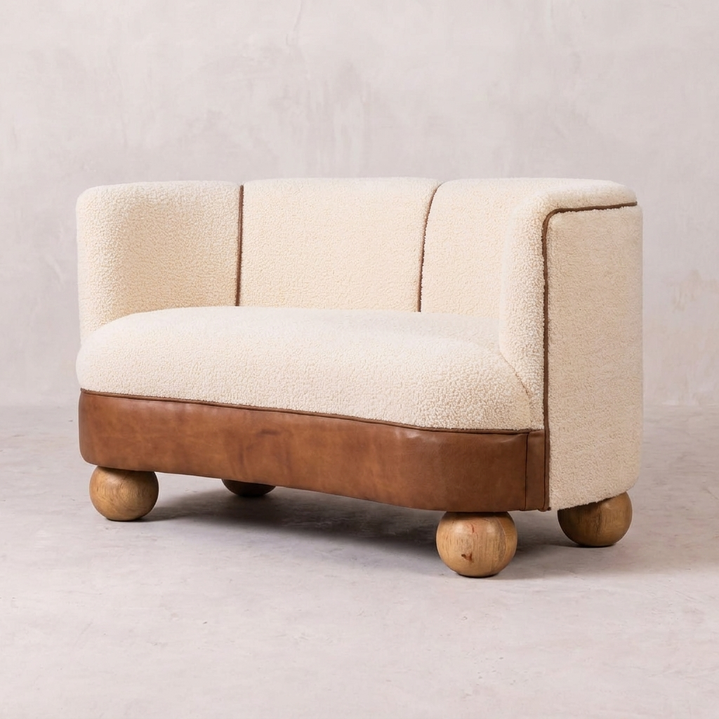 Boucle Cream Buffalo Small Sofa