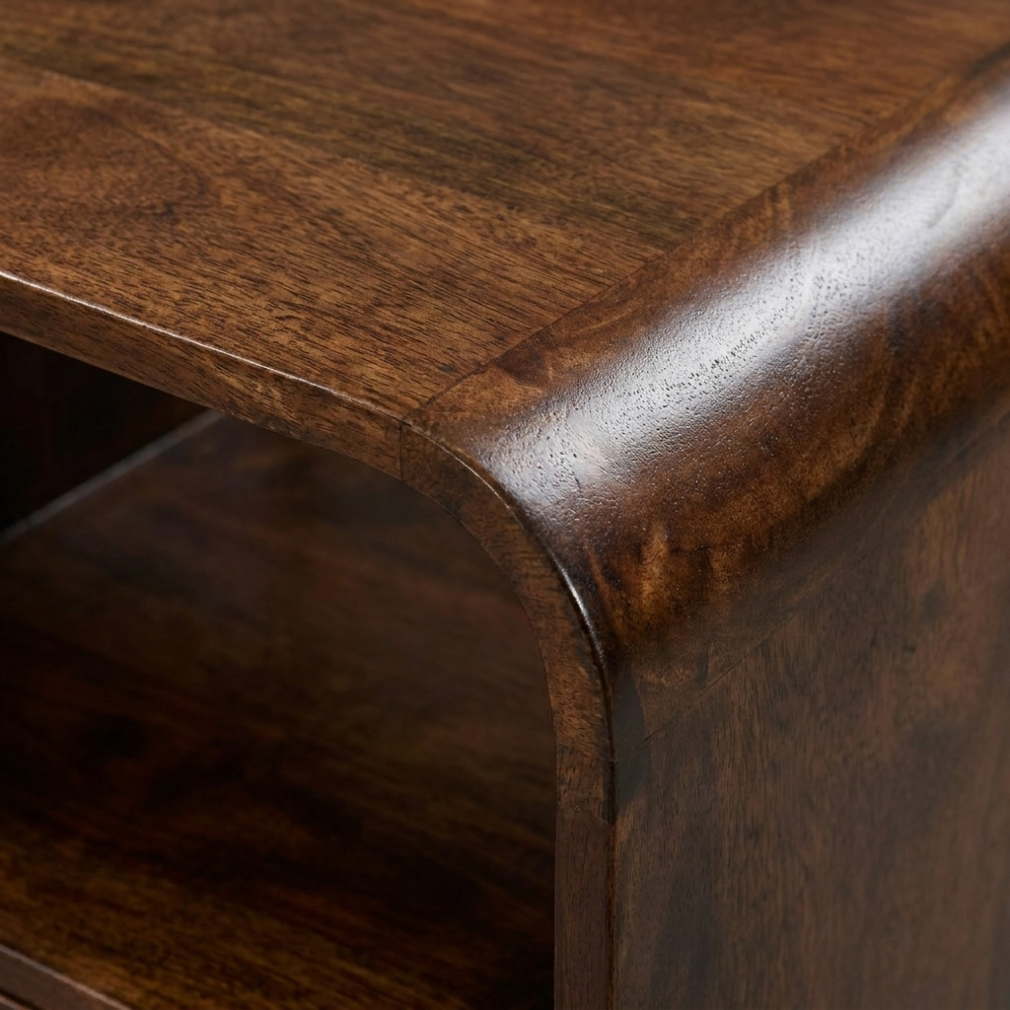 California Walnut Curved Edge Bedside