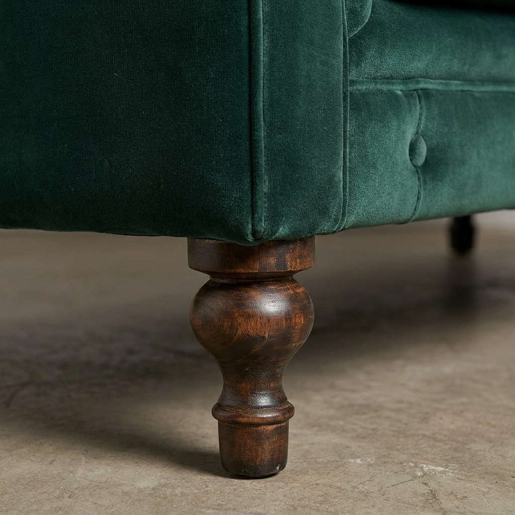 Emerald Green Velvet Chesterfield