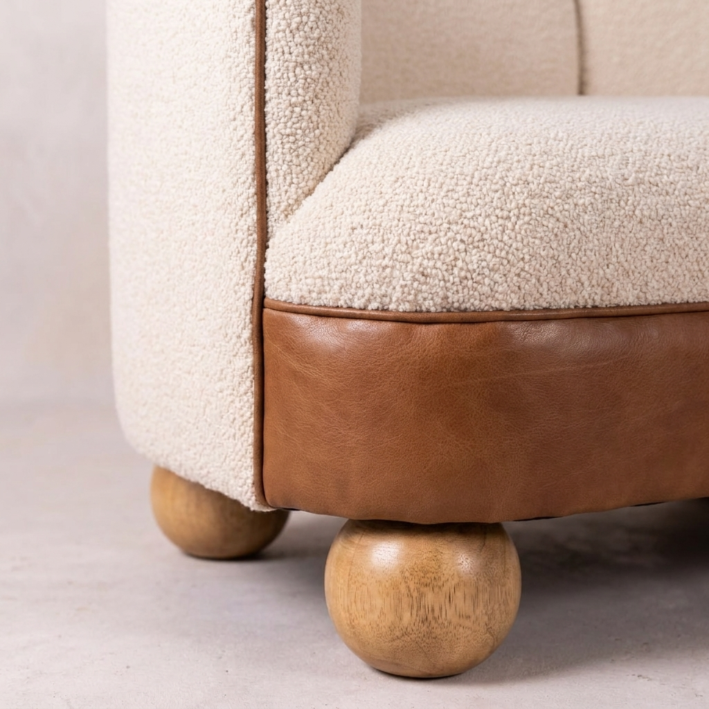 Boucle Cream Buffalo Small Sofa