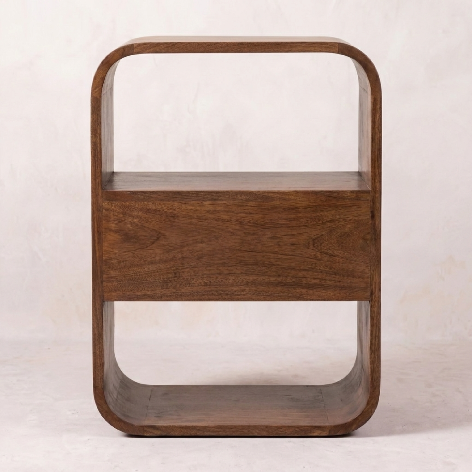 California Walnut Curved Edge Bedside