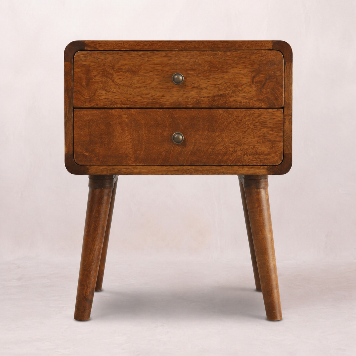 Chestnut Solid Wood Nordic 2 draw nightstand