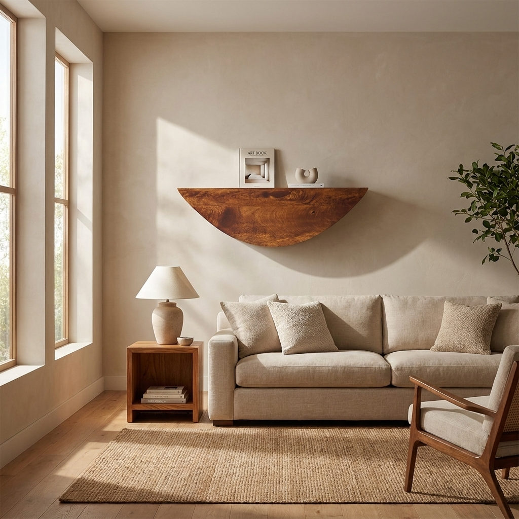 Crescent Floating Wall Shelf