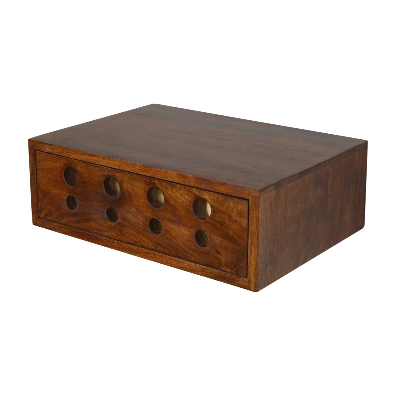 Floating Cut out Brass Nightstand