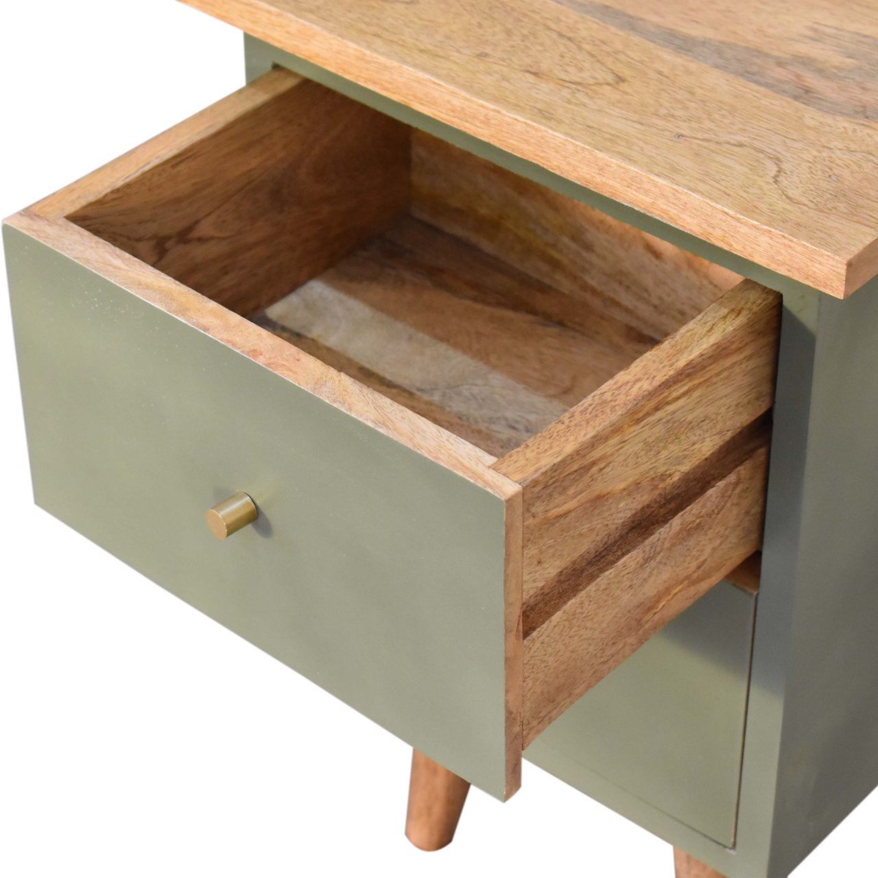 Olive Hand Painted Nightstand