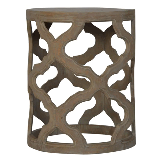 Grey Wash Cut-out Stool