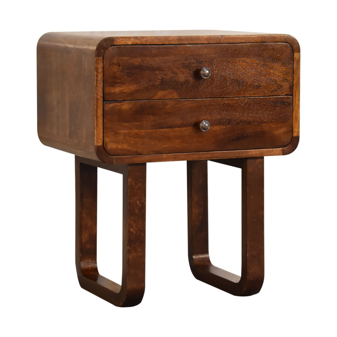 U-Curved Chestnut Nightstand