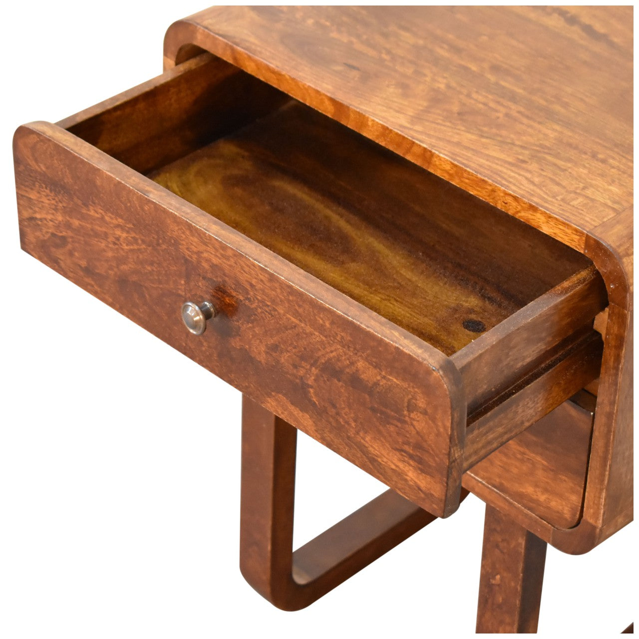 U-Curved Chestnut Nightstand
