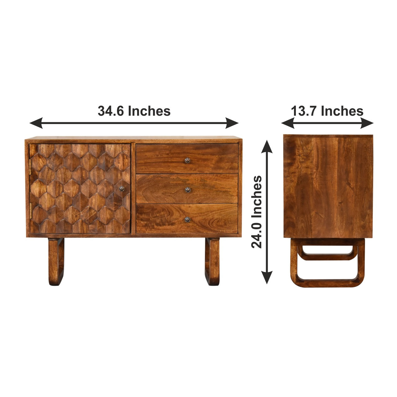 U-Chestnut Pineapple Sideboard