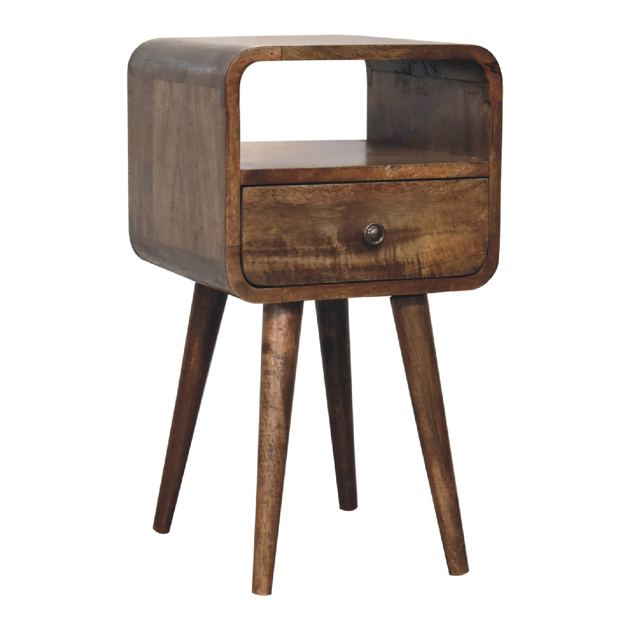 Mini Grey Wash Curve Open Nightstand