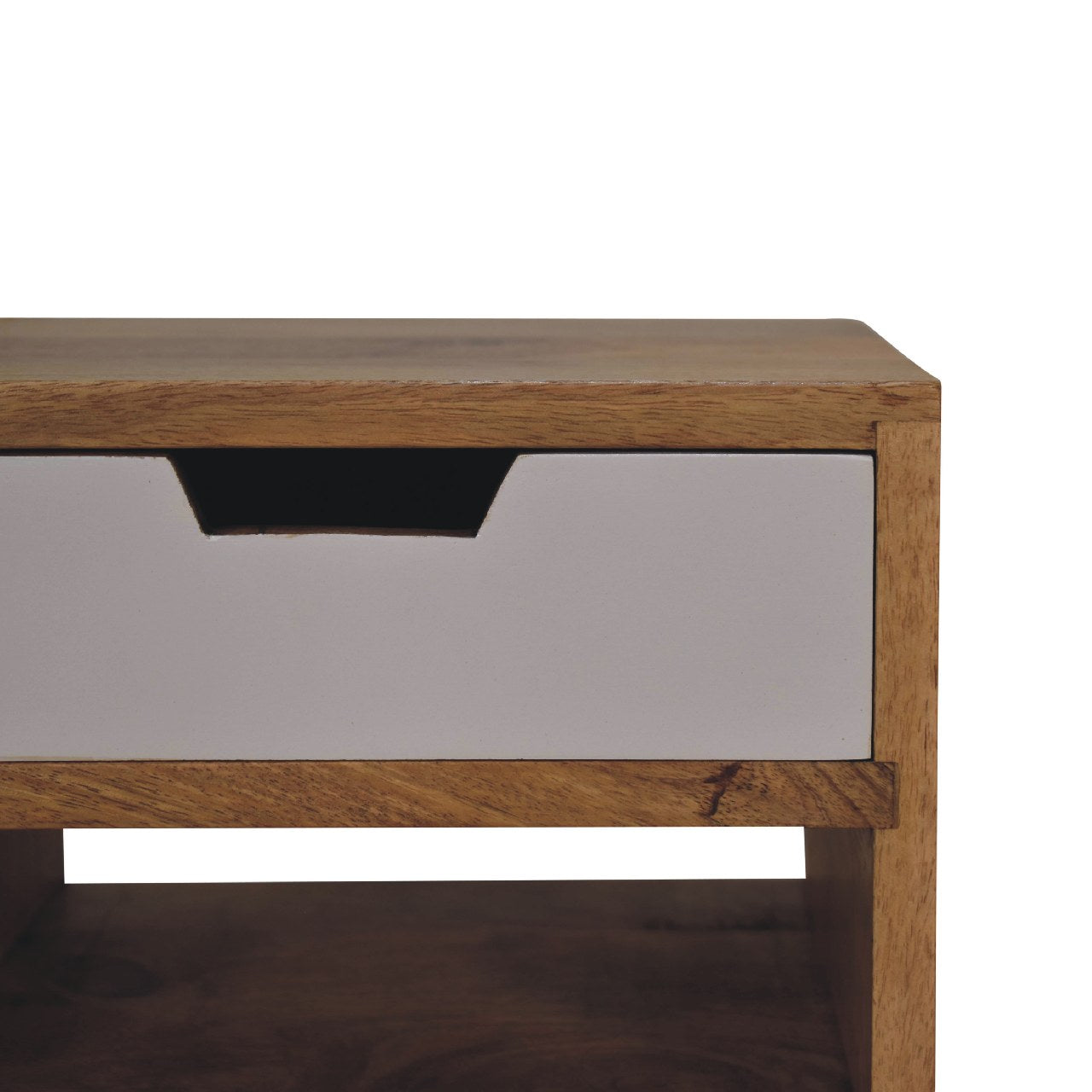 Mini Grey and White Cut-out Nightstand