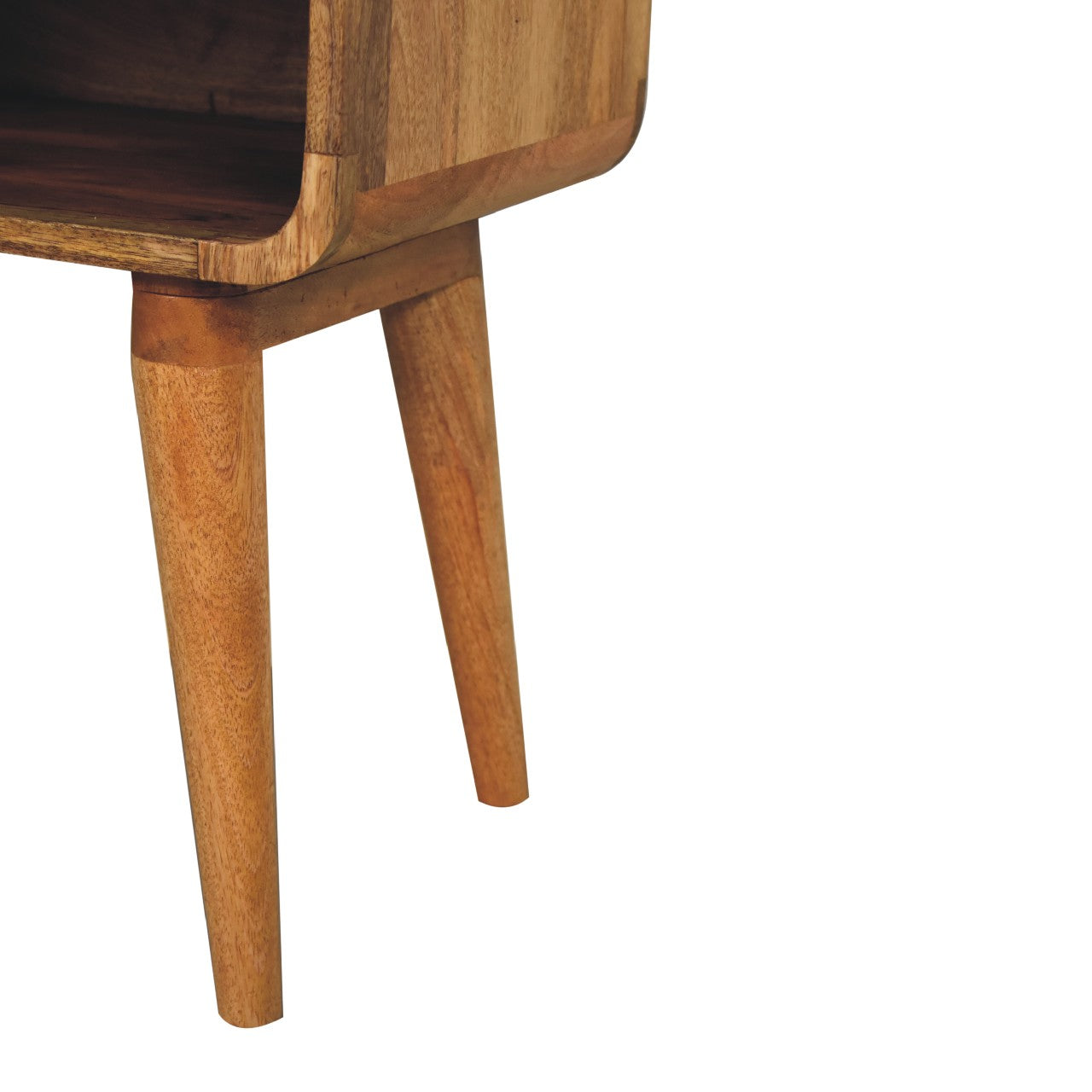Curved Oak-ish Open Nightstand