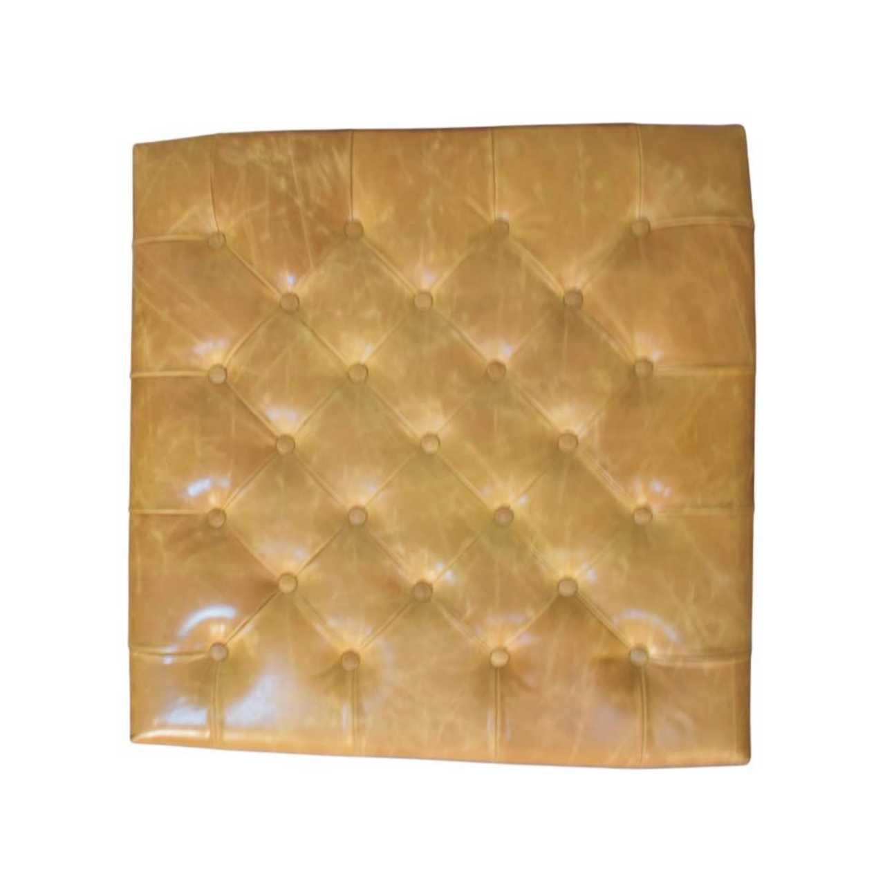 Tan Leather Upholstered Coffee Table