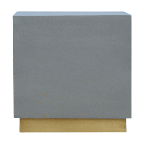 Cement Footstool with Gold Base