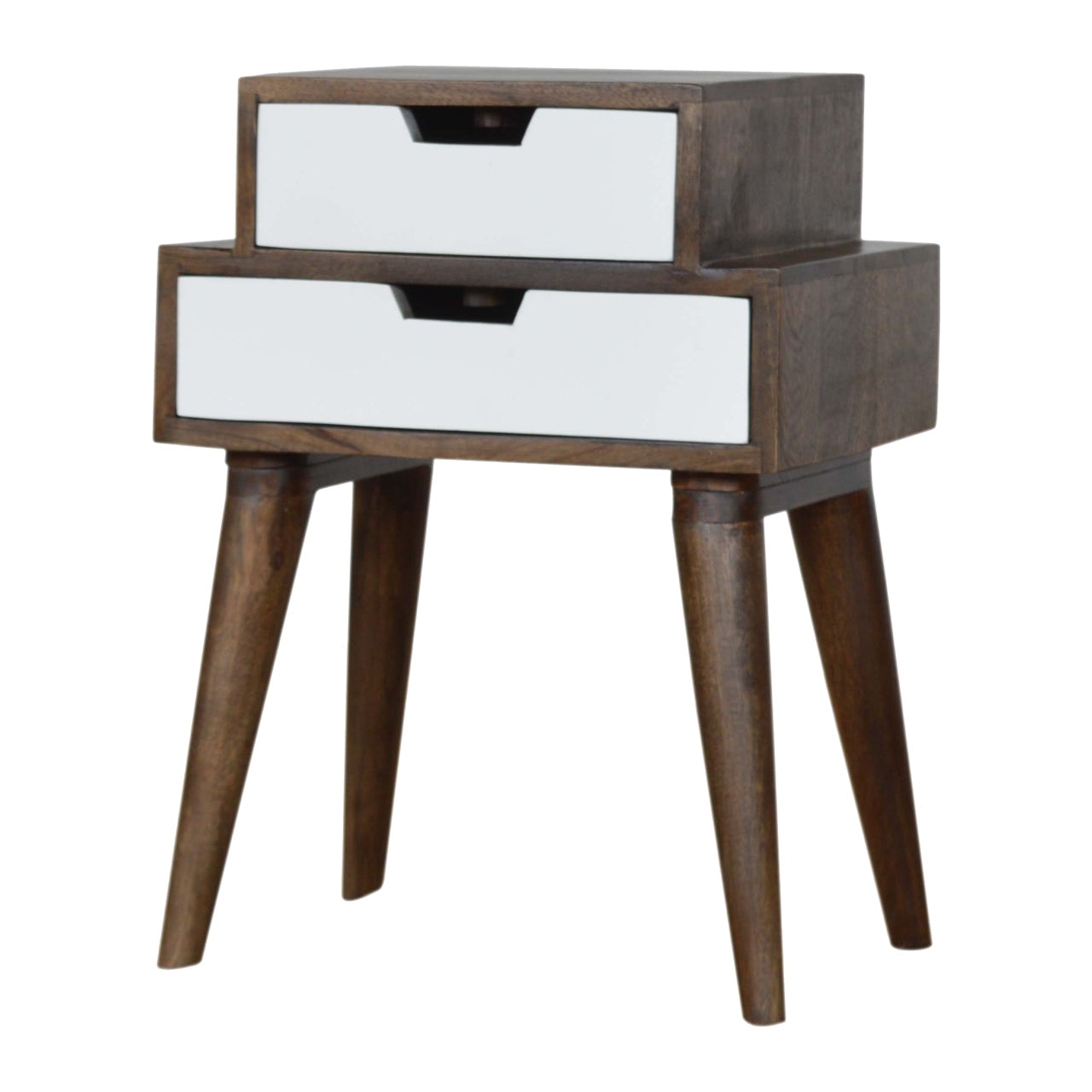 Walnut and White Painted Nightstand