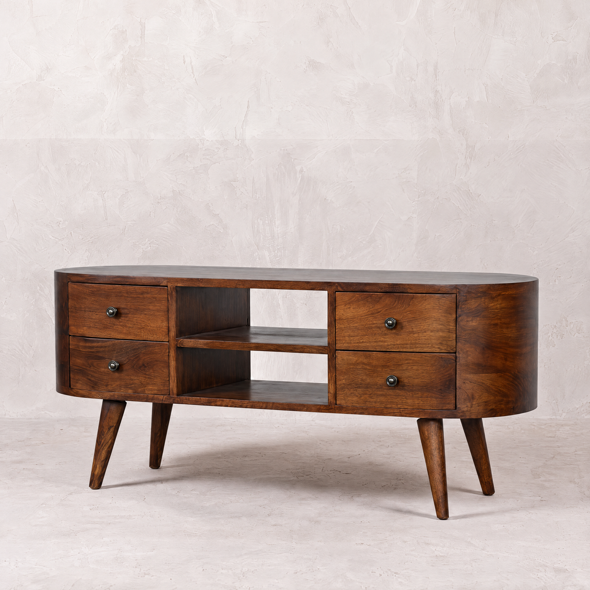 Chestnut Solid Wood Nordic Entertainment Unit