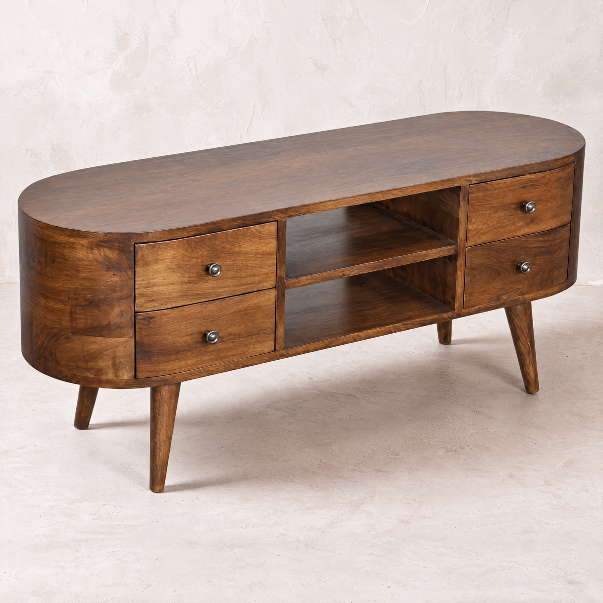 Chestnut Solid Wood Nordic Entertainment Unit
