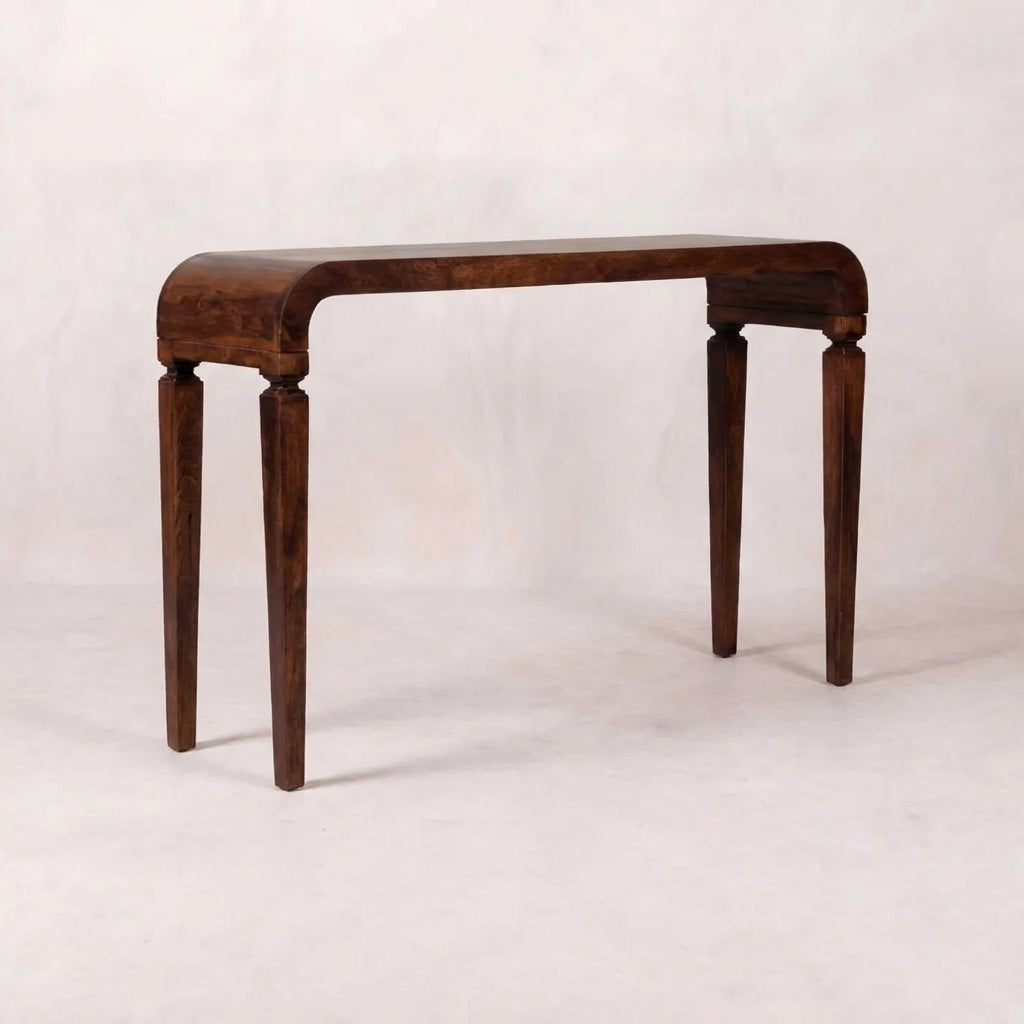 Chestnut Solid Wood Curved Console Table