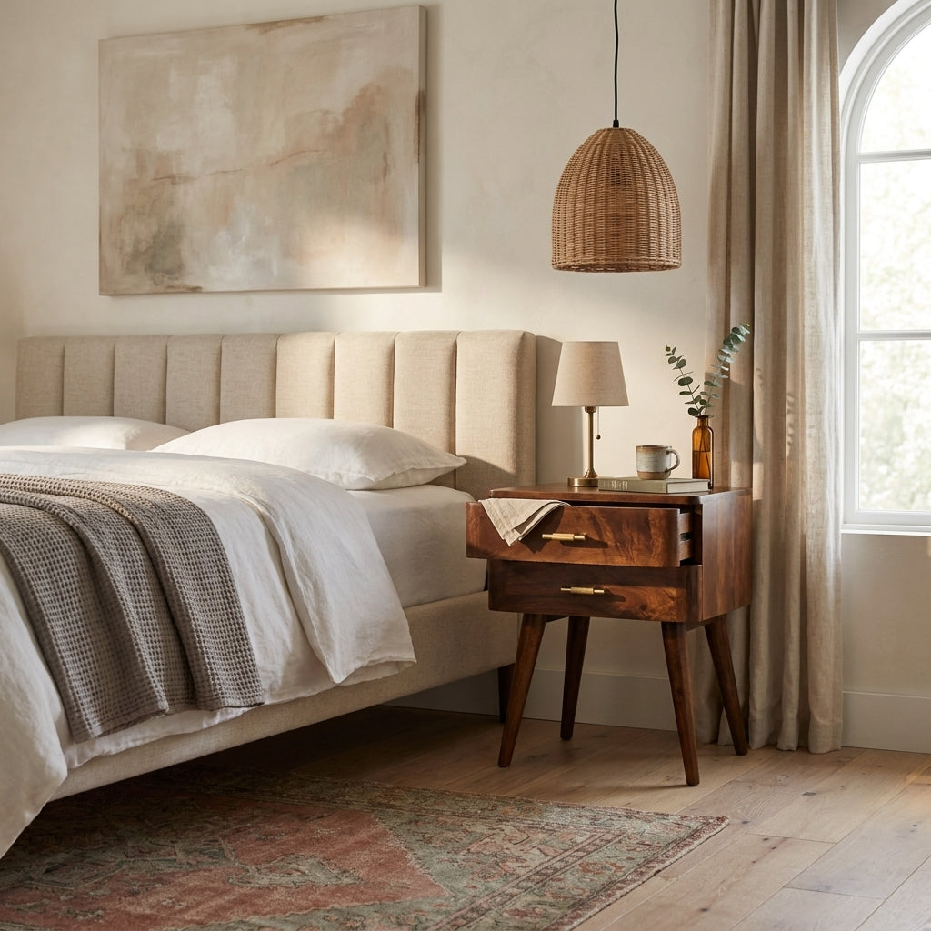 Chestnut T-Bar Nordic Nightstand