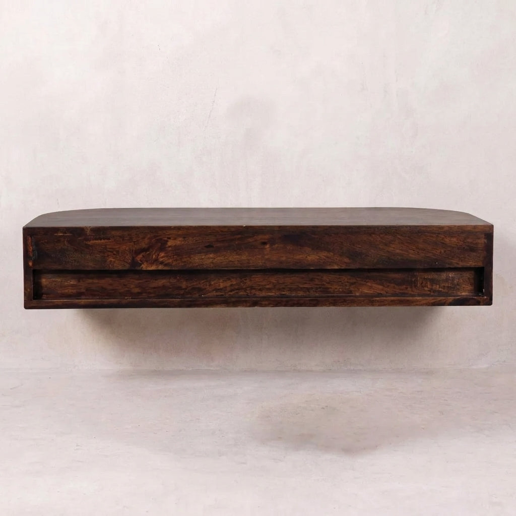Velvet Mocha Solid Wood Wall Mounted Console