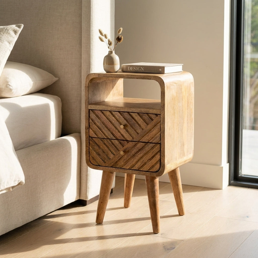 Oak-Ish Solid Wood Mini Nordic Nightstand