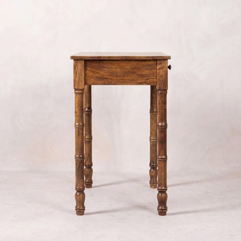 Golden Teak Solid Wood Bamboo Writing Desk