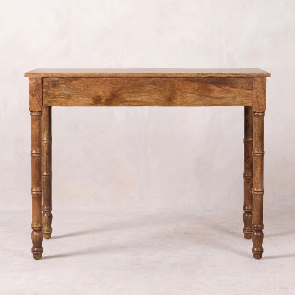 Golden Teak Solid Wood Bamboo Writing Desk