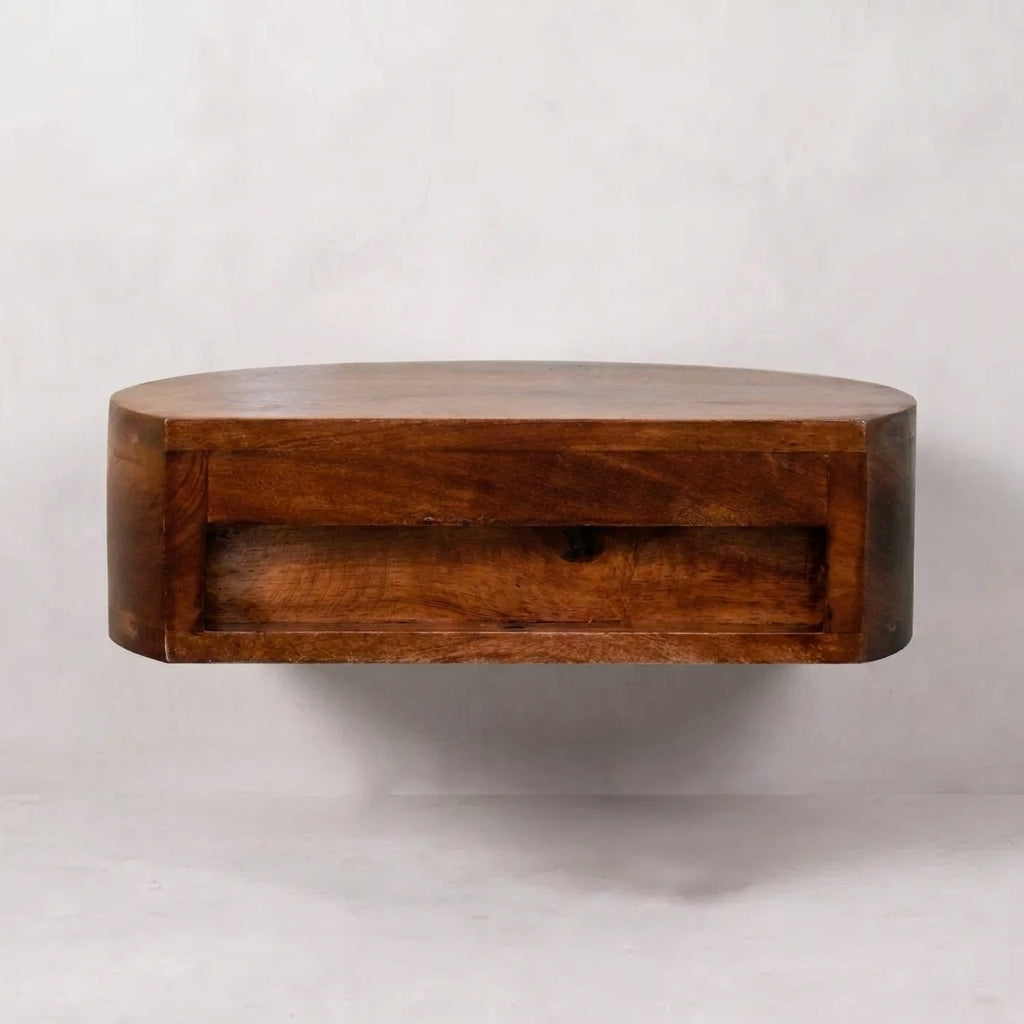 Honey Caramel Solid Wood Wall Mounted Nightstand