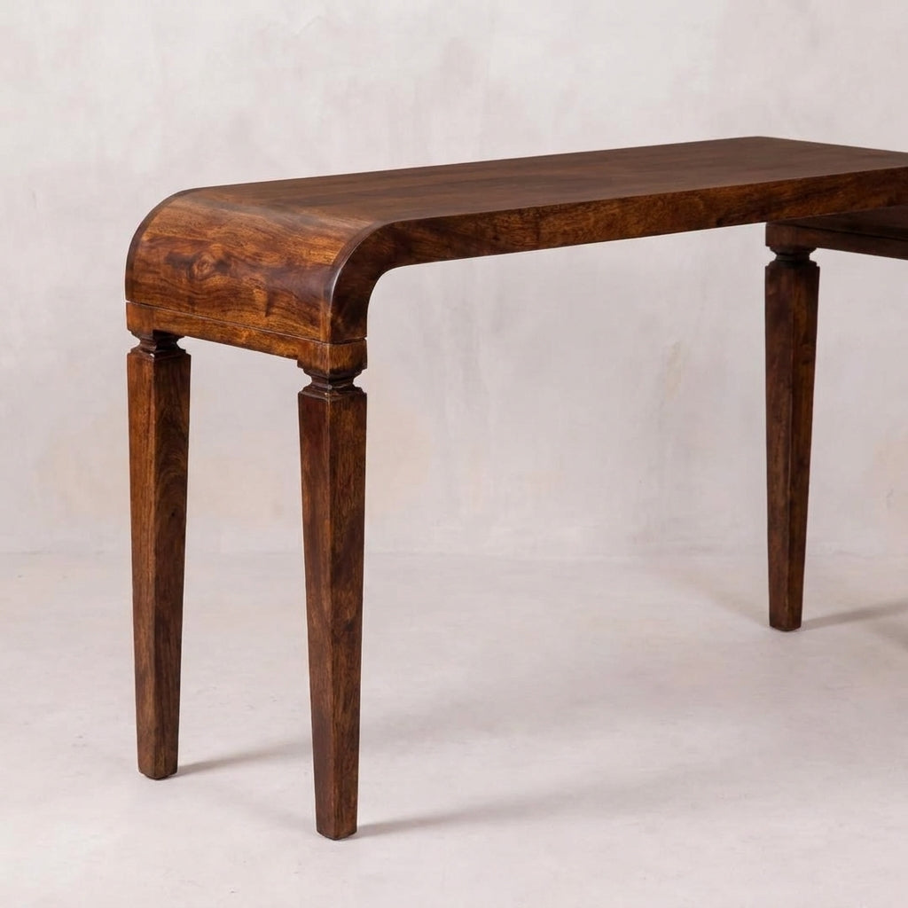 Chestnut Solid Wood Curved Console Table