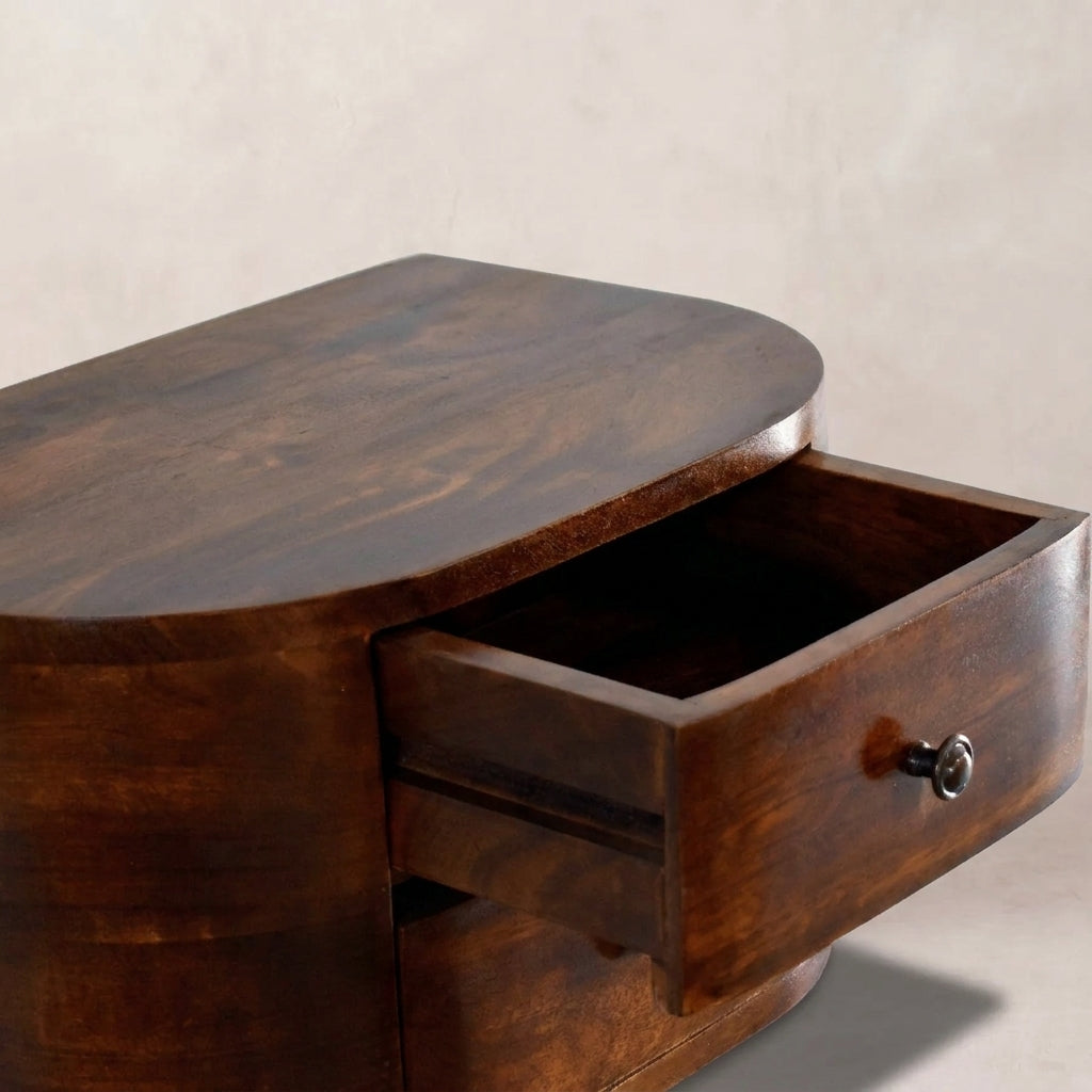 Chestnut Solid Wood 2 Drawer Floating Nightstand