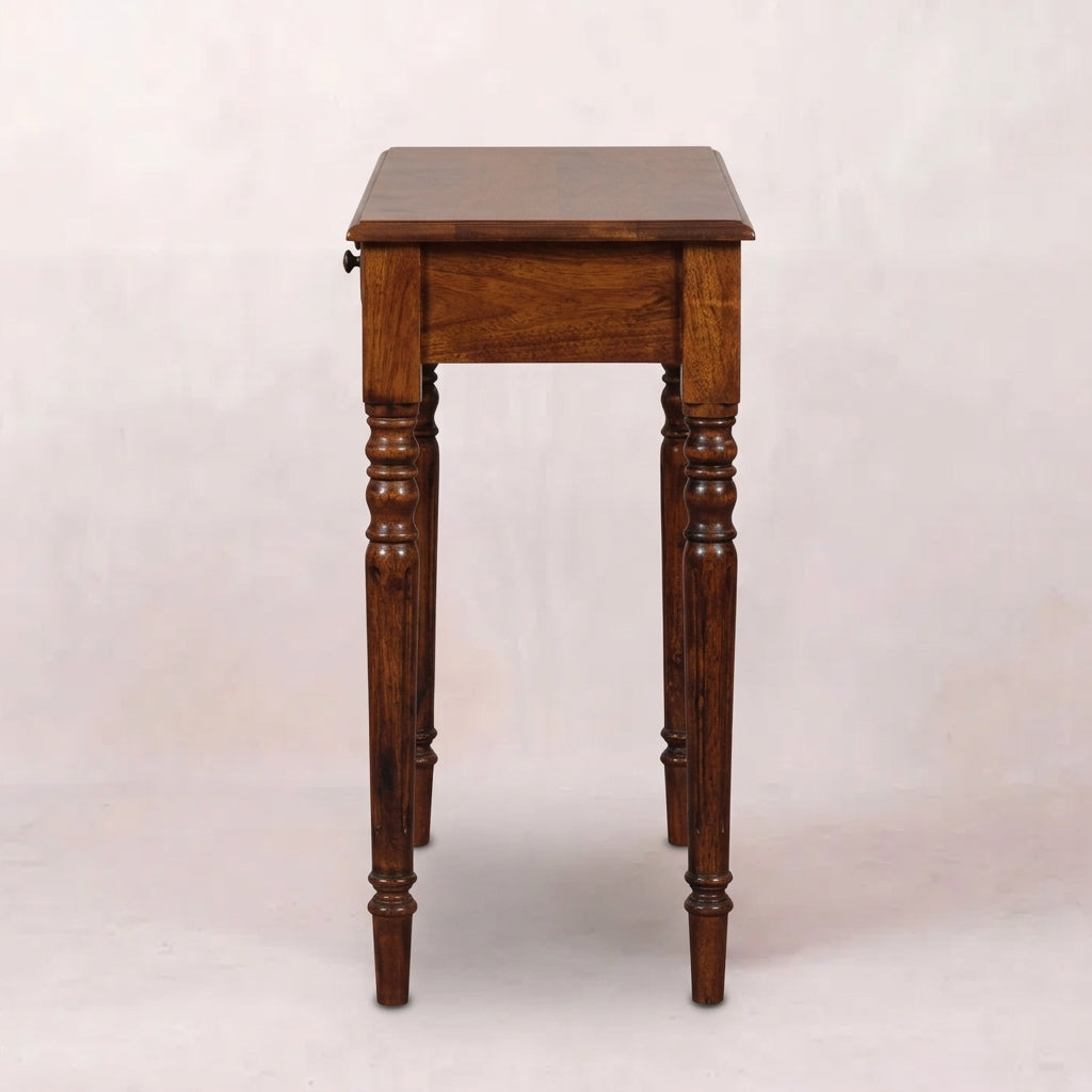 Chestnut Solid Wood Turned Legs 3 Drawer Console