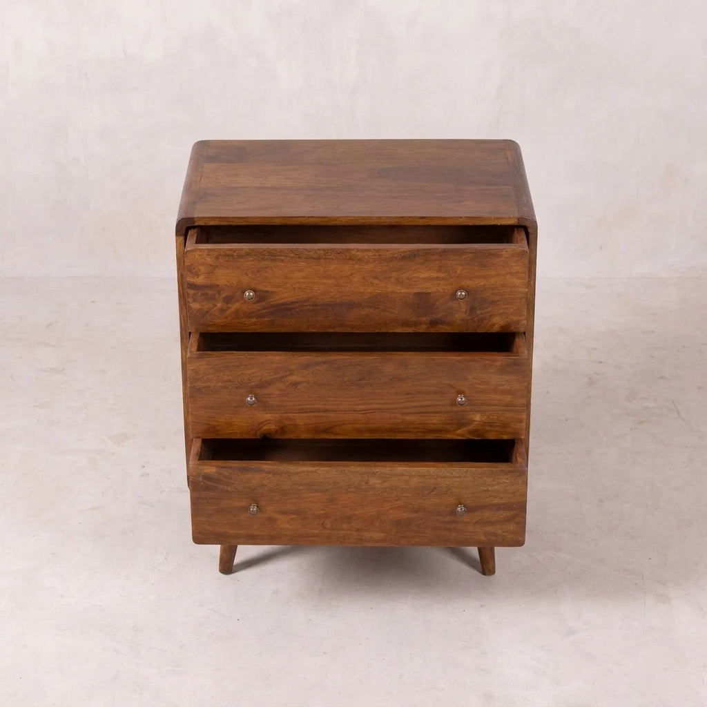 Chestnut Solid Wood Curved Chest