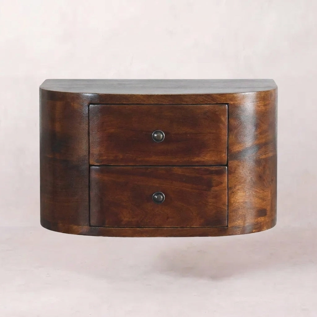 Chestnut Solid Wood 2 Drawer Floating Nightstand