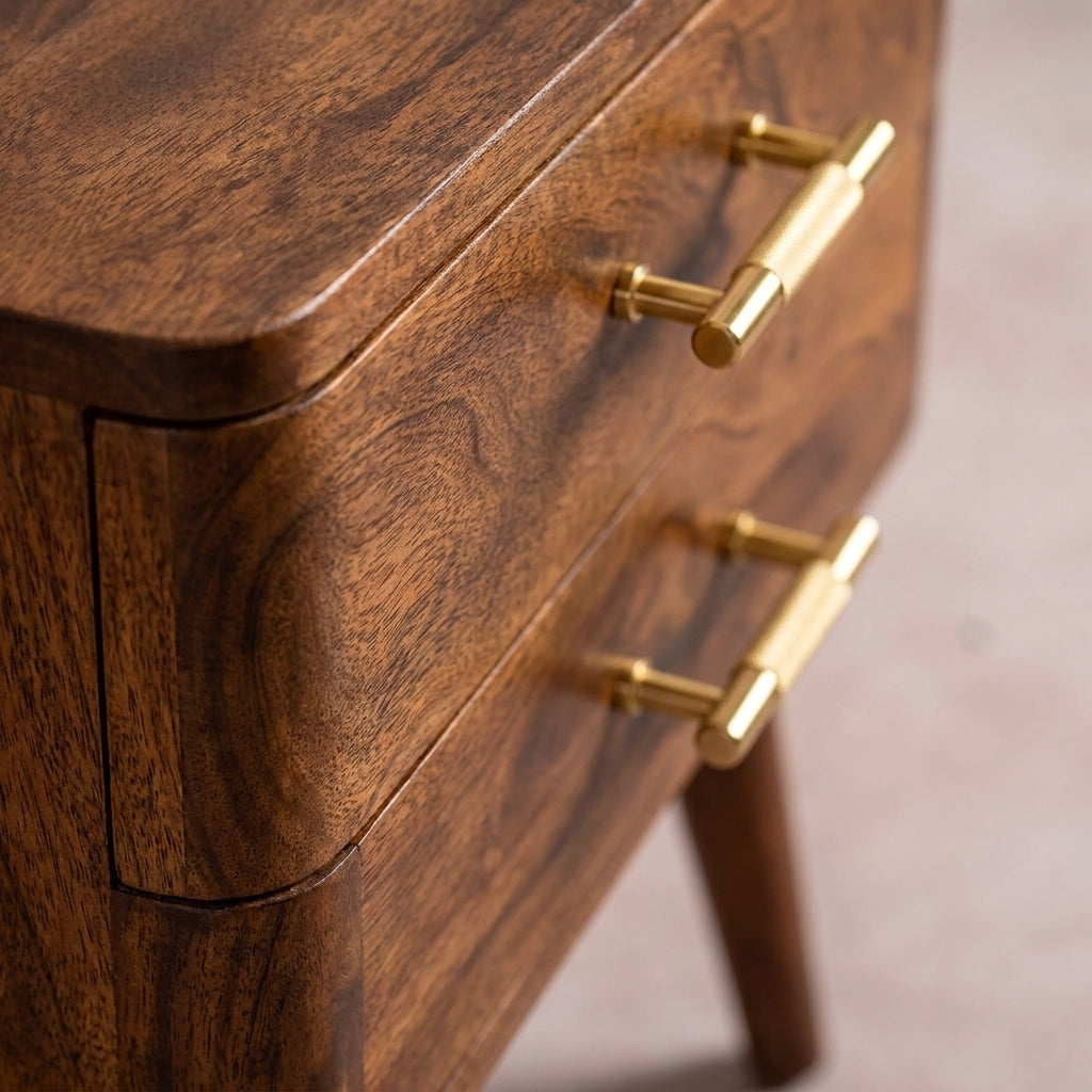 Chestnut T-Bar Nordic Nightstand