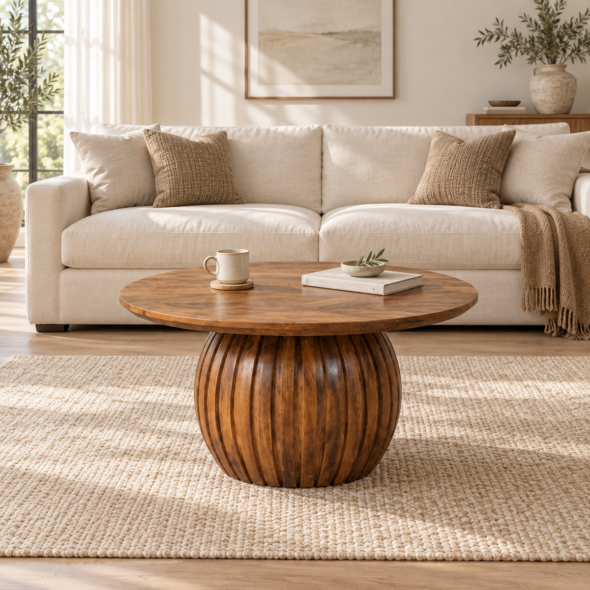 Round Fluted Coffee Table