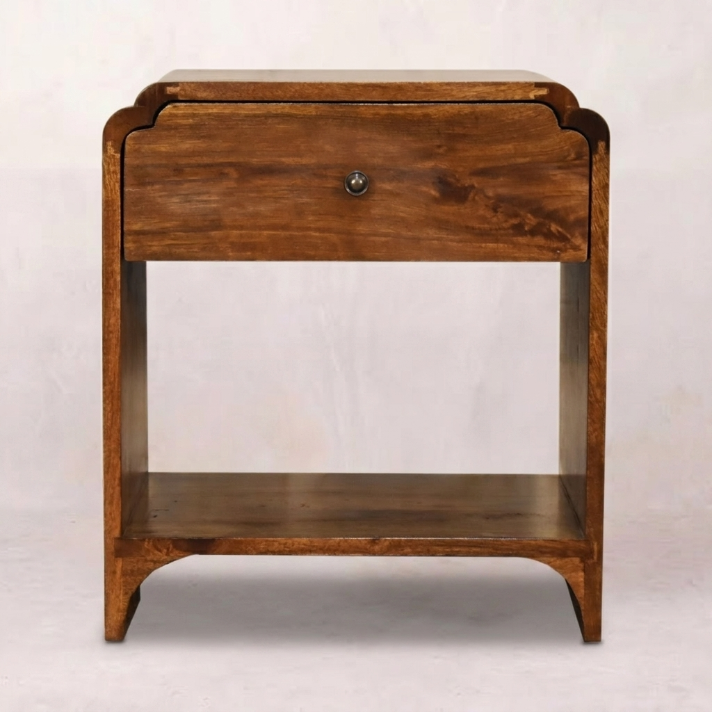 Solid Mango Wood Chestnut Nightstand