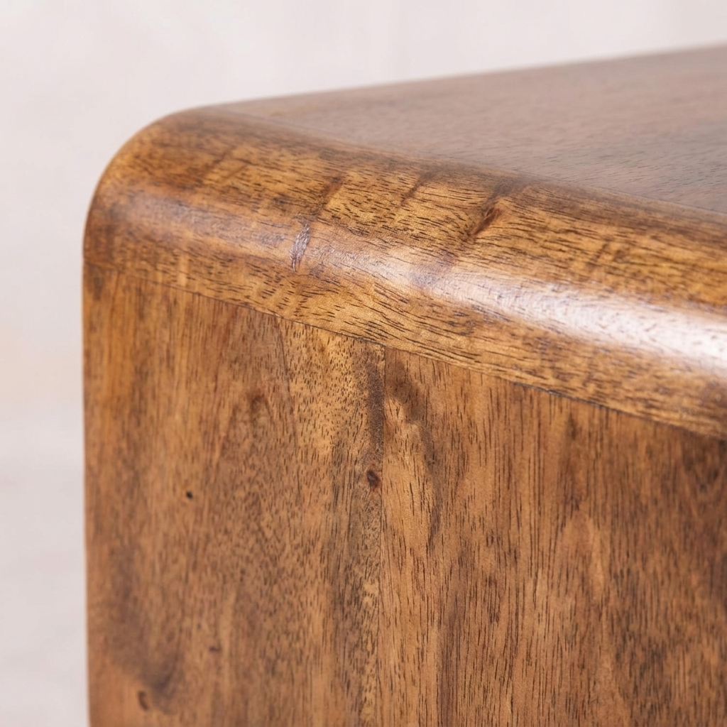 Floating Nightstand — Solid Mango Wood, California Walnut Finish