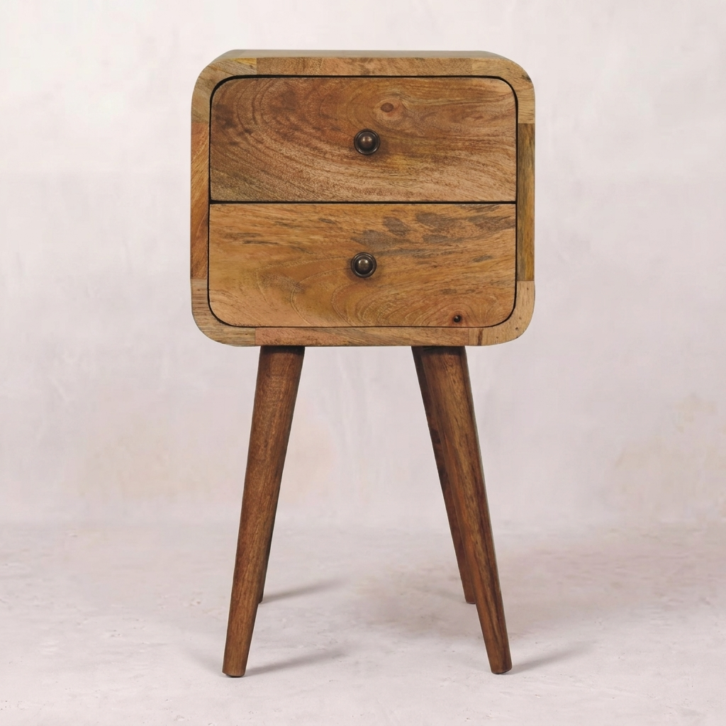 Mini Oak-ish Curved nightstand