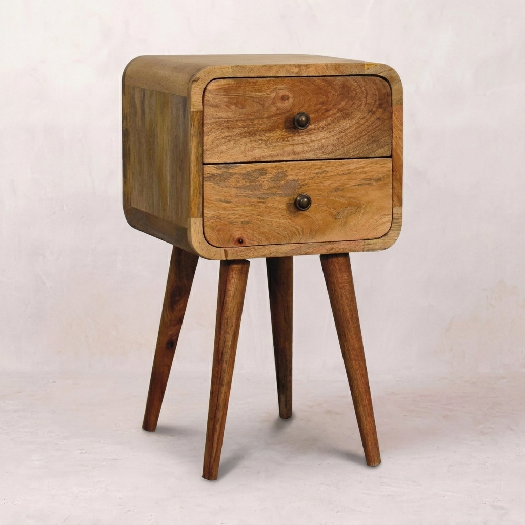Mini Oak-ish Curved nightstand