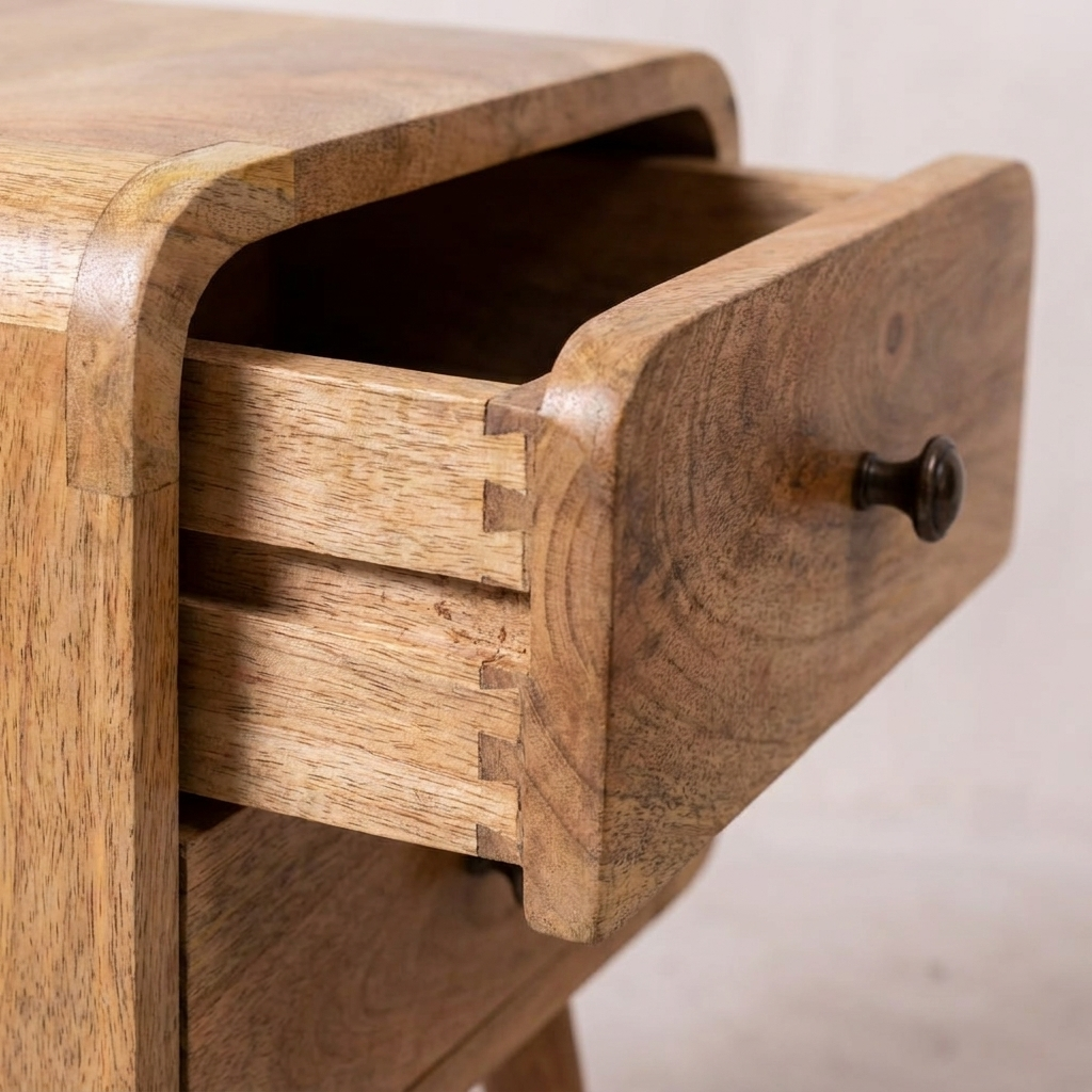 Mini Oak-ish Curved nightstand